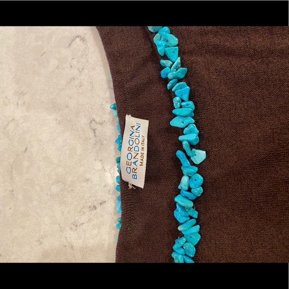 Georgina Brandolini shirt with turquoise beads! - Picture 3 of 6